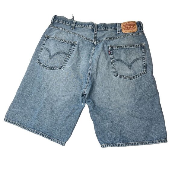 LEVIS 569 Jeans‎ Mens 38 Blue Loose Fit Distressed Denim Shorts - Picture 3 of 11